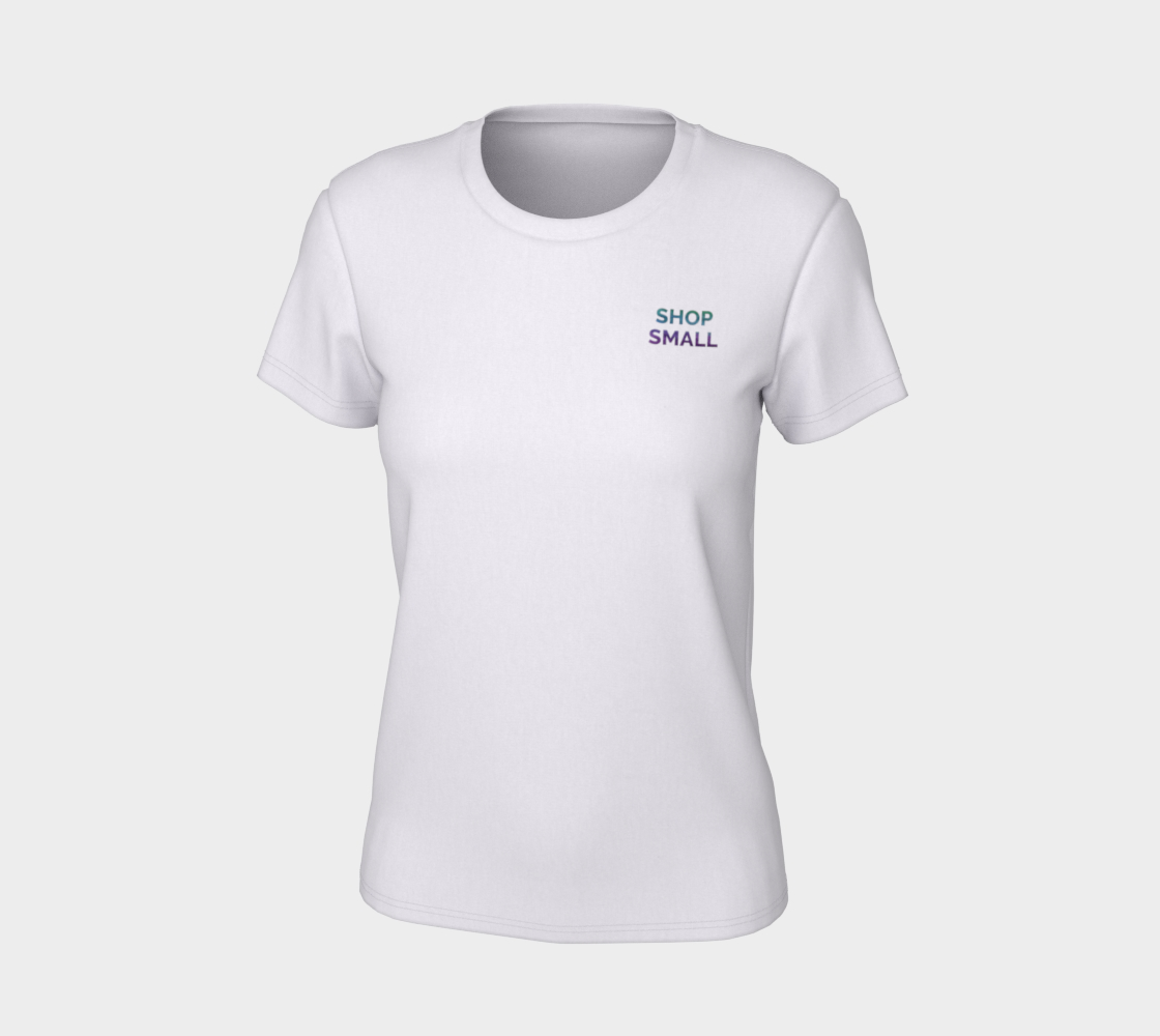Shop Small - white tee, multicolour text preview #7