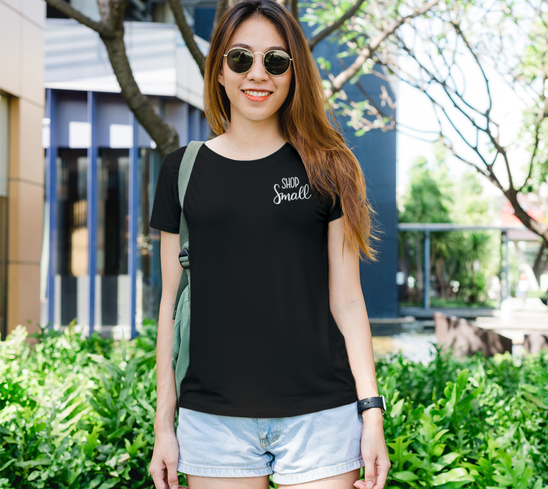 Shop Small - dark tee, white lettering preview #1