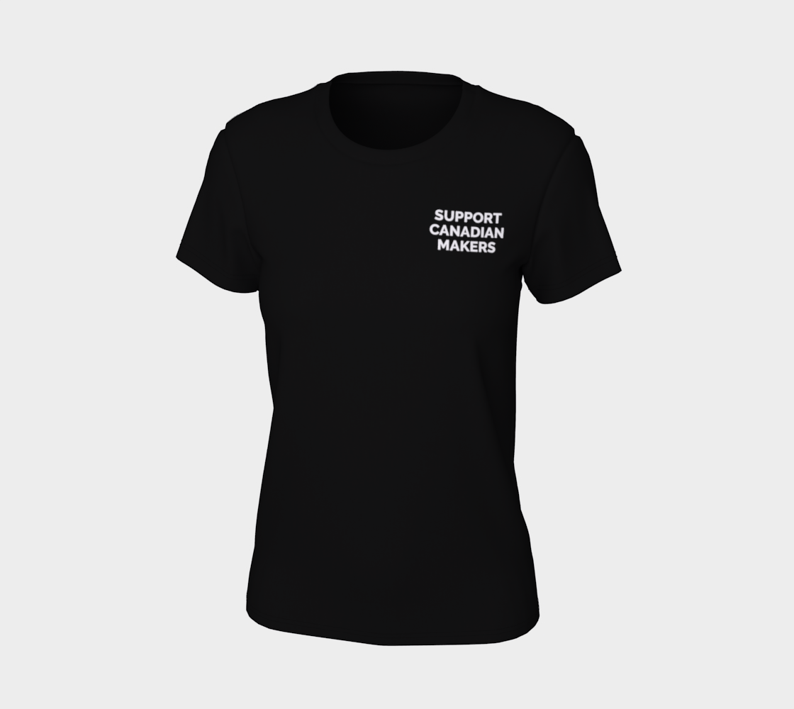 Support Canadian Makers - dark tee, white text preview #7