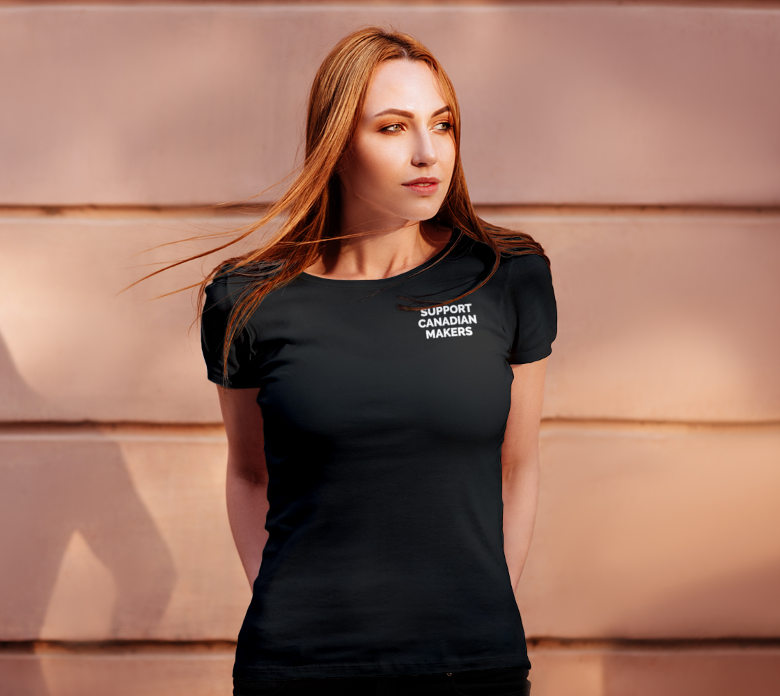Support Canadian Makers - dark tee, white text preview #4