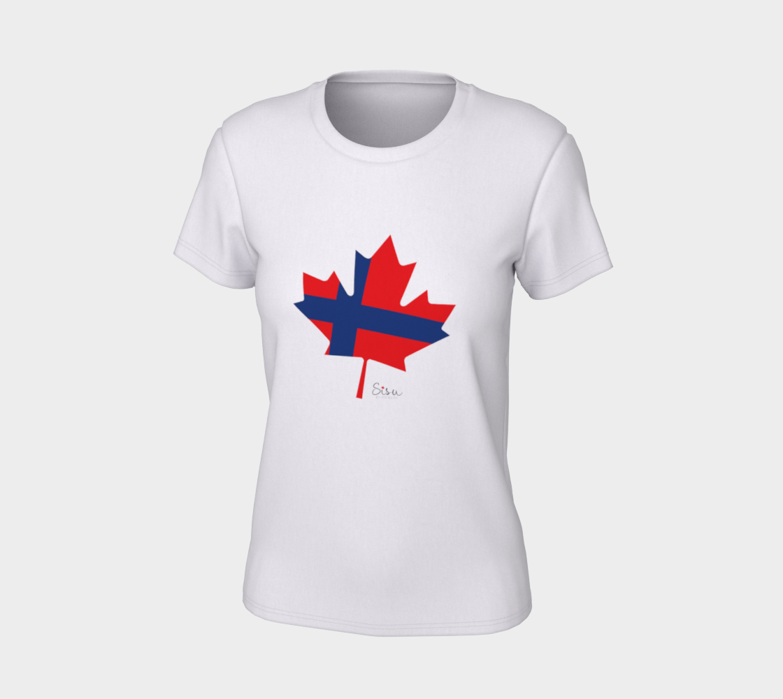 Finnish Flag on Maple Leaf Women's Tee preview #7