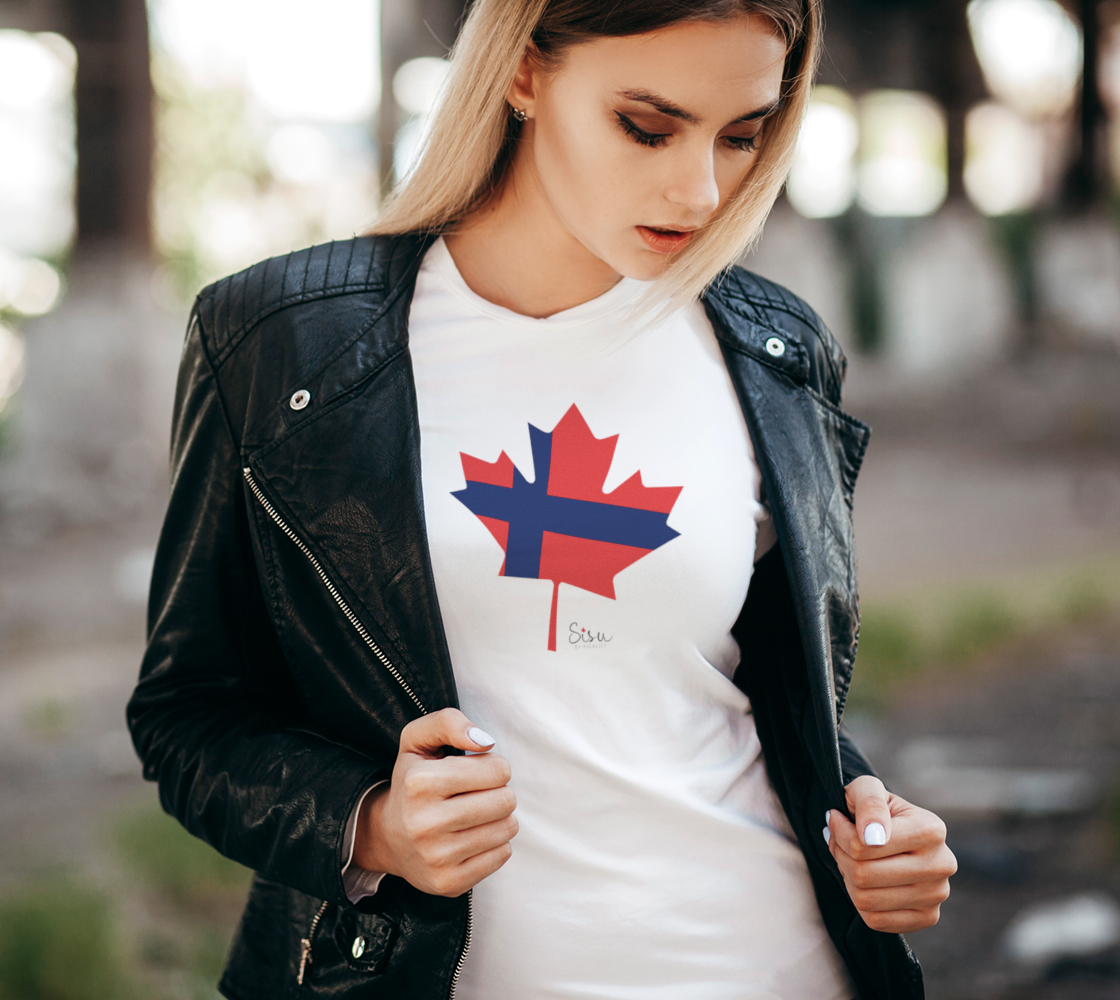 Finnish Flag on Maple Leaf Women's Tee thumbnail #3