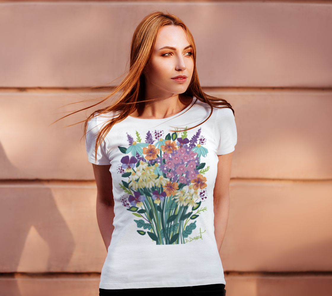 T-shirt femme Fleurs songeuses  preview #4