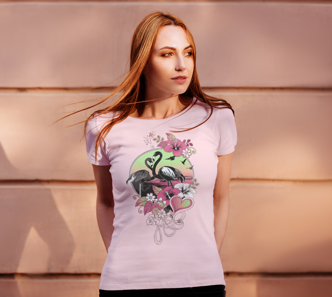 Floral Flamingo Heart preview #4