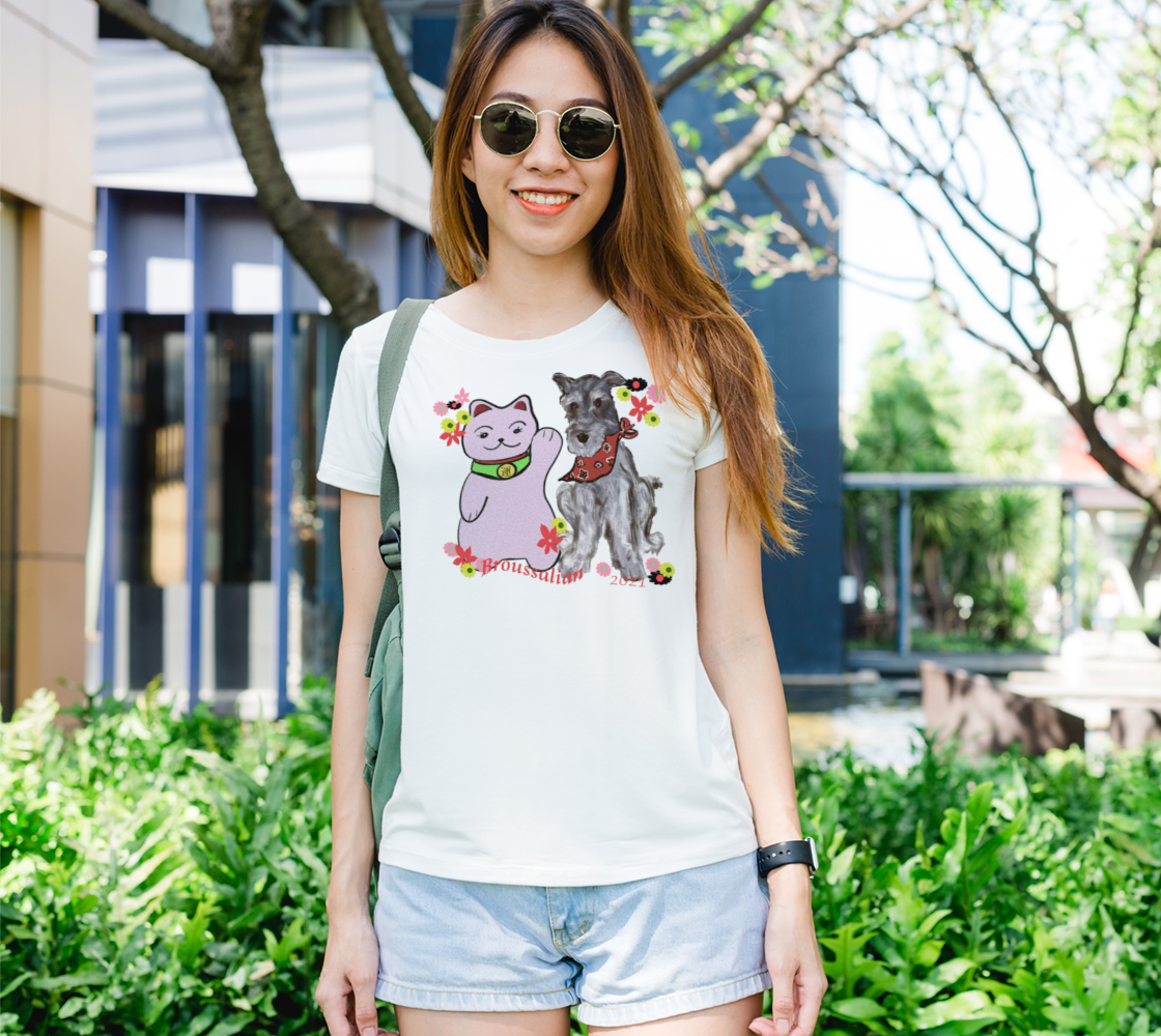 Schnauzer and Maneki-neko Lucky Tee preview