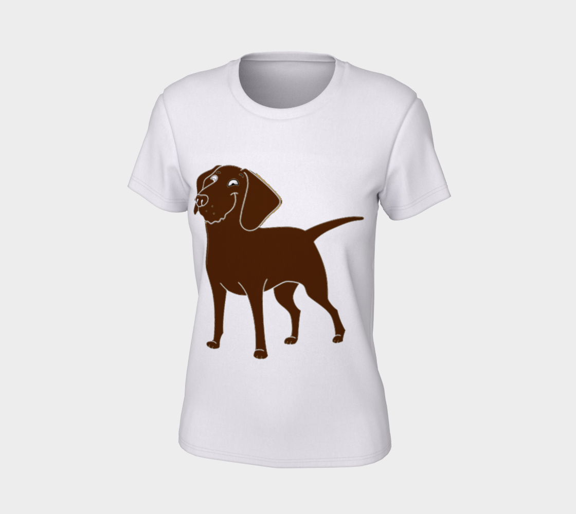 Labrador Retriever chocolate cartoon women's tee preview #7