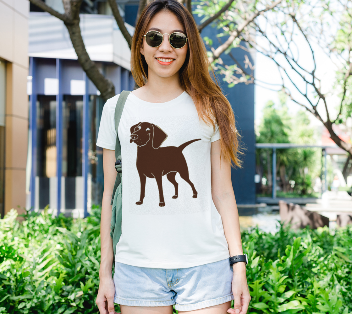Labrador Retriever chocolate cartoon women's tee preview #1