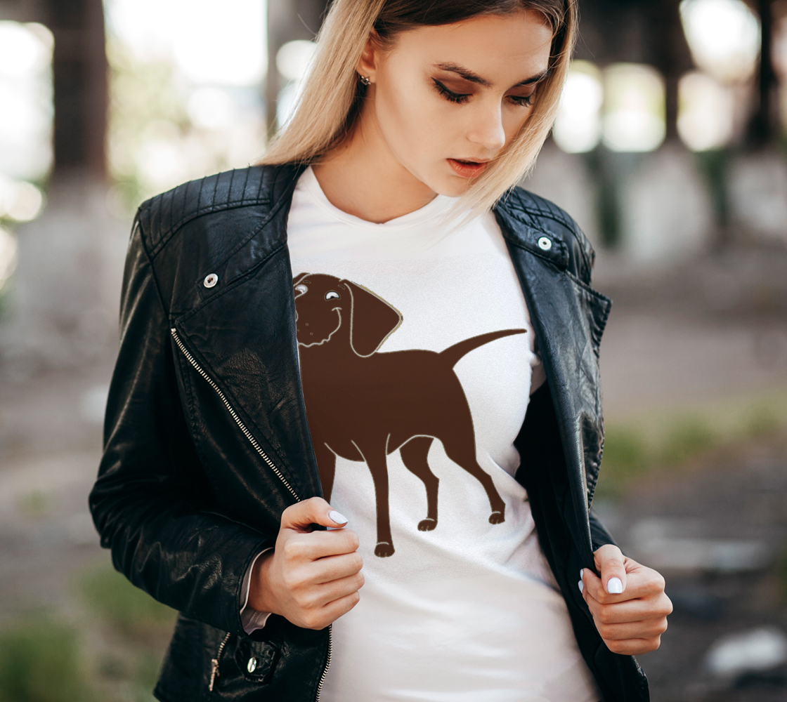 Labrador Retriever chocolate cartoon women's tee preview #2