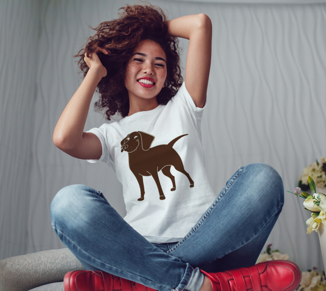 Labrador Retriever chocolate cartoon women's tee preview #3
