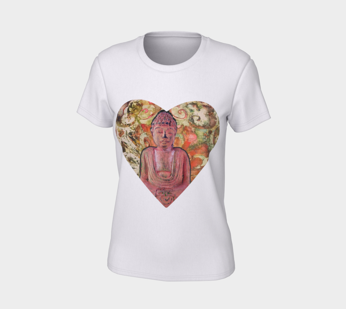 Pink Buddha Mandala Heart Slim Fit T thumbnail #8