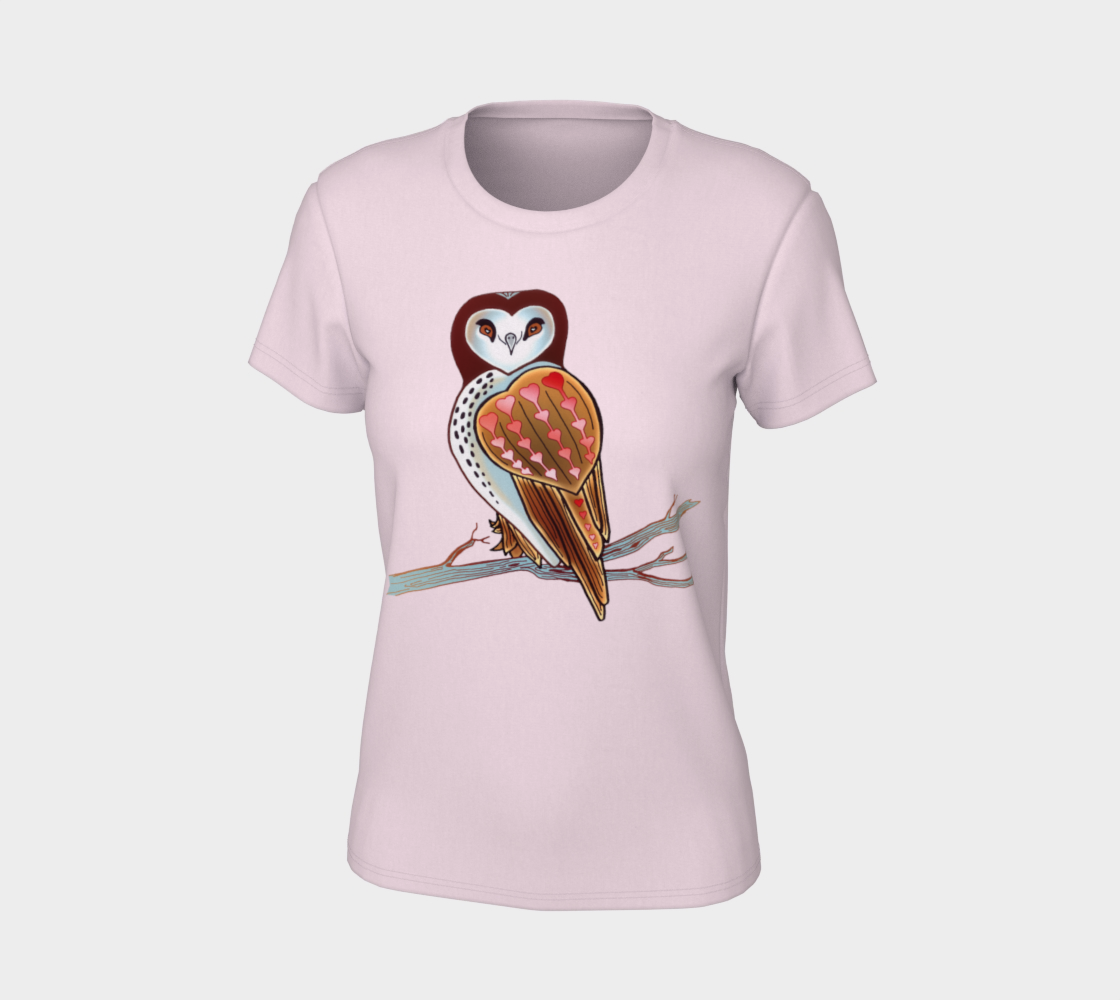 Folk Art Barn Owl with Hearts preview #7