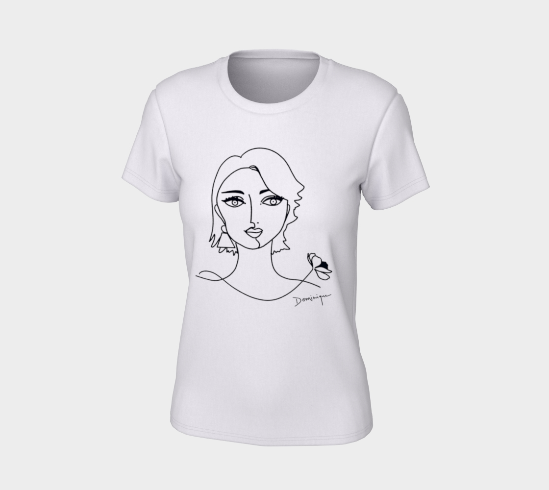 T-shirt femme, Femme fleur noir preview #7