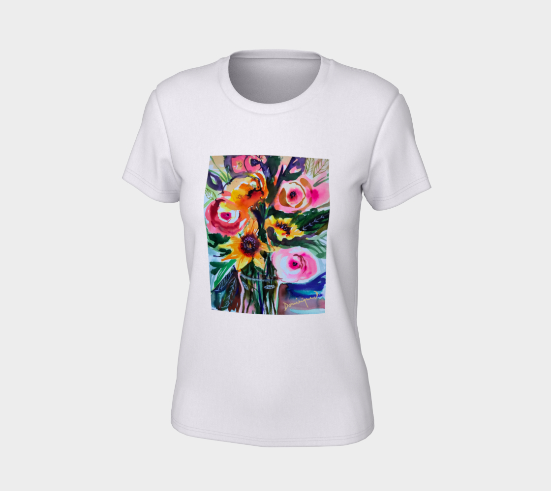 T-shirt femme, aquarelle florale  thumbnail #8