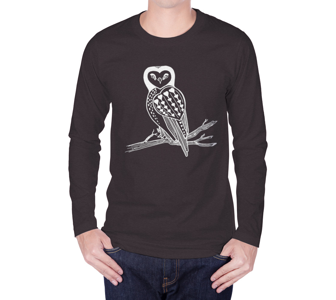 Aperçu de Tattoo Heart Barn Owl Line Art