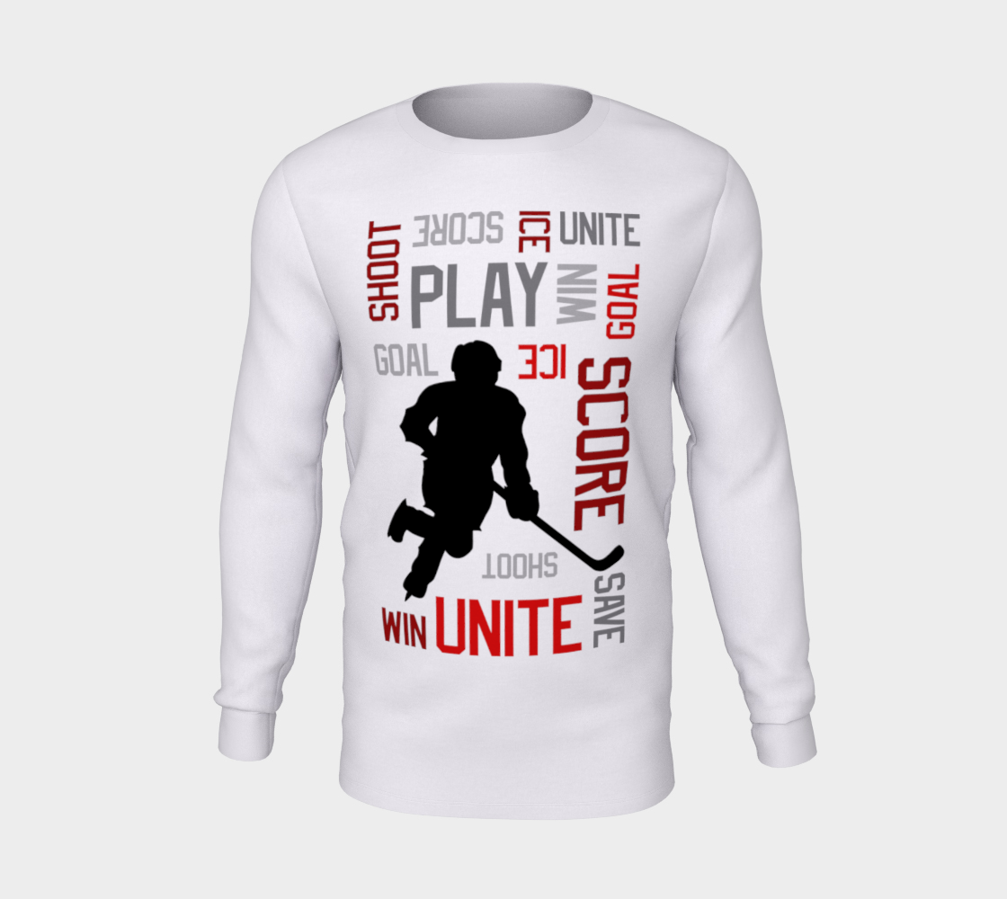 Aperçu de For the Love of Hockey Long Sleeve T-shirt - Red #5