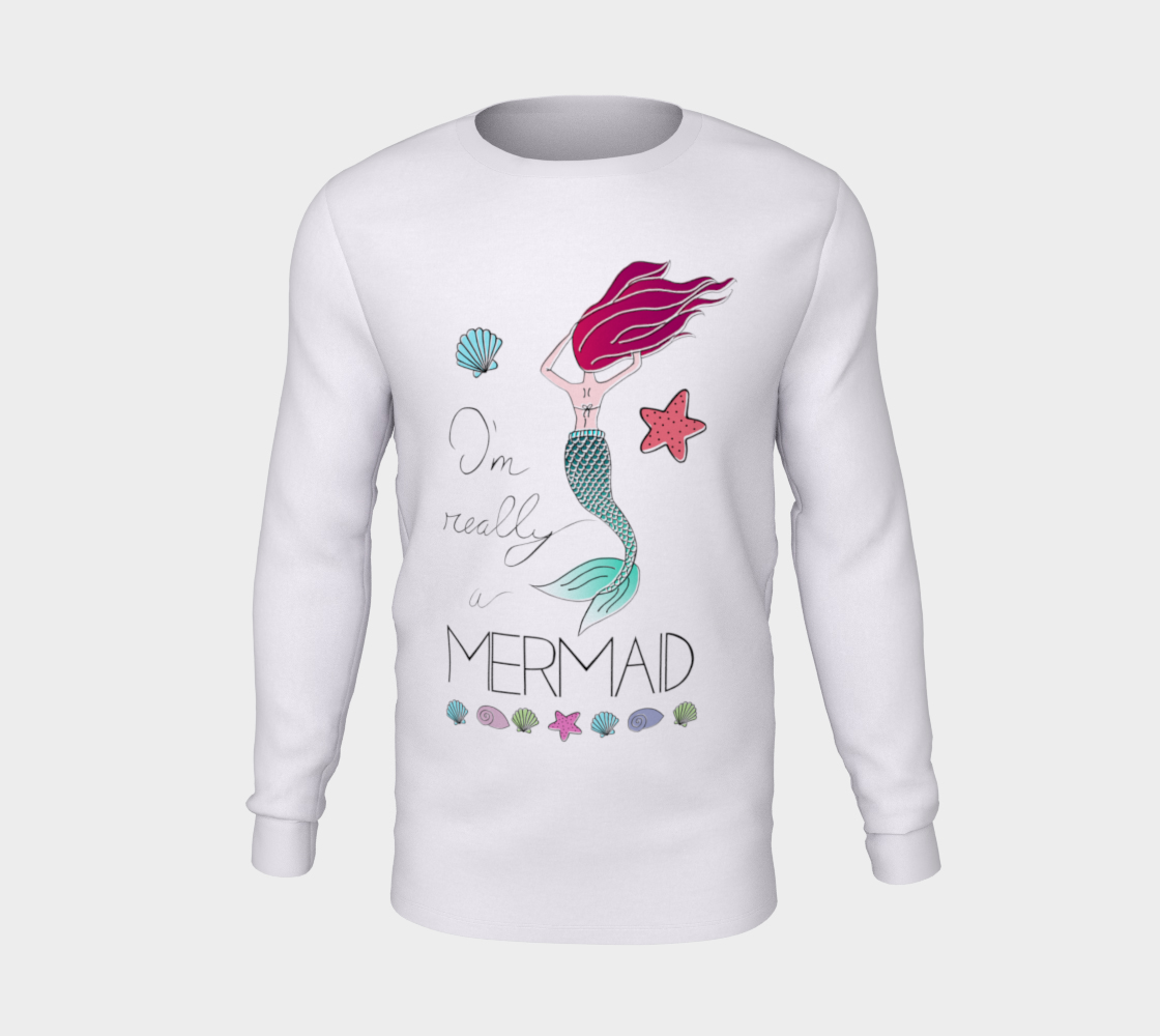 Aperçu de I'm Really a Mermaid Long Sleeve T-shirt #5