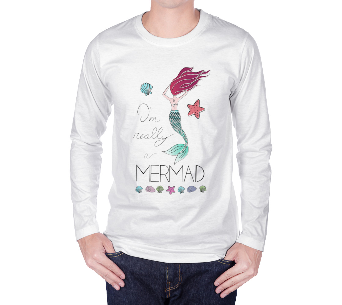 I'm Really a Mermaid Long Sleeve T-shirt Miniature #2