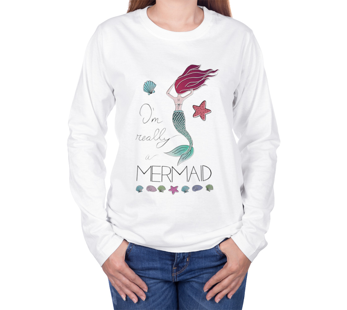 Aperçu de I'm Really a Mermaid Long Sleeve T-shirt #3
