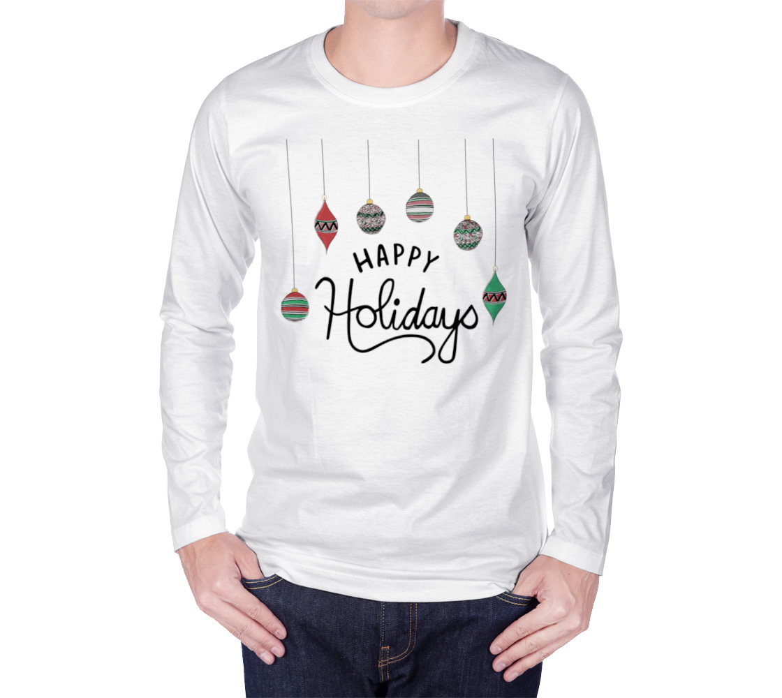 Aperçu de Happy Holidays Long Sleeve T-shirt