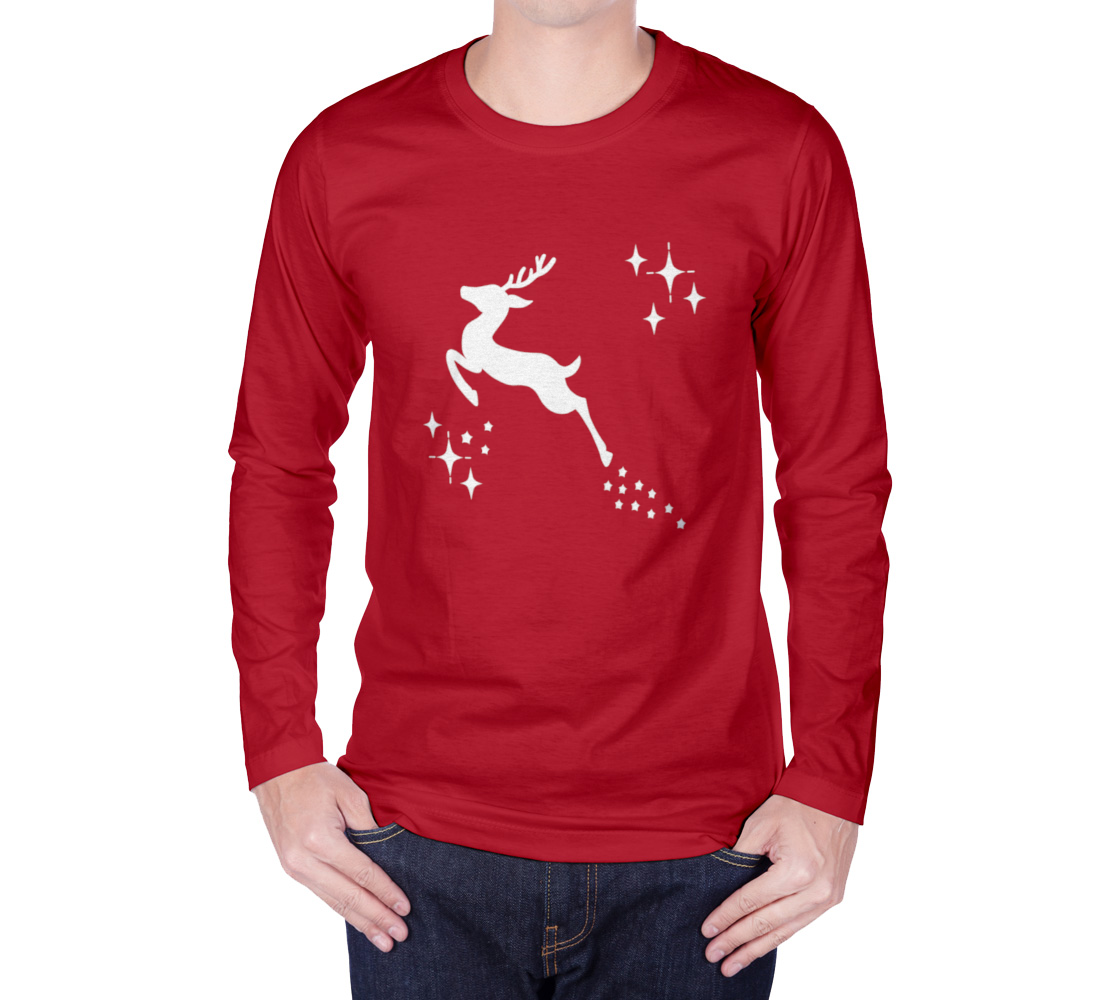 Let it Snow, Deer Long Sleeve T-Shirt - White preview