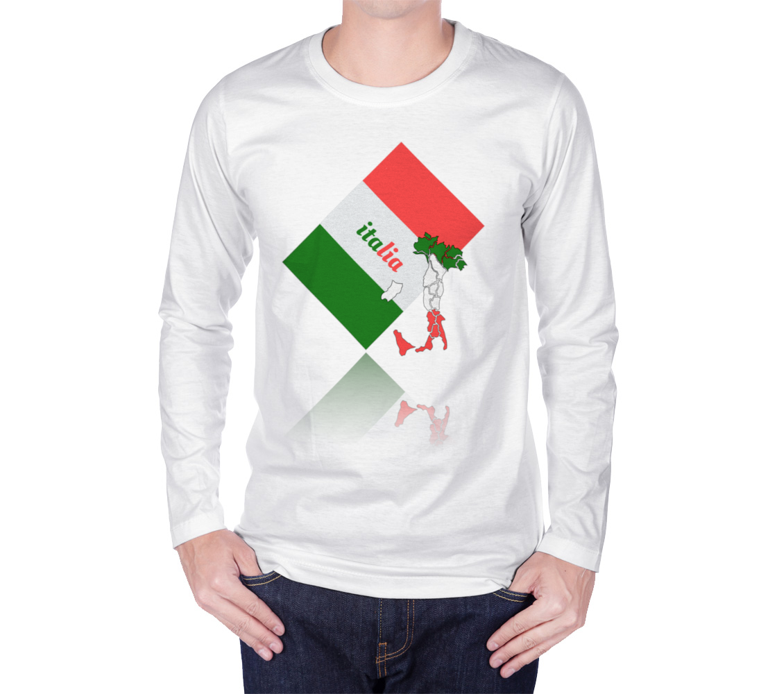 Aperçu de Elegant Italia - Italy Flag And Map Long Sleeve T-Shirt