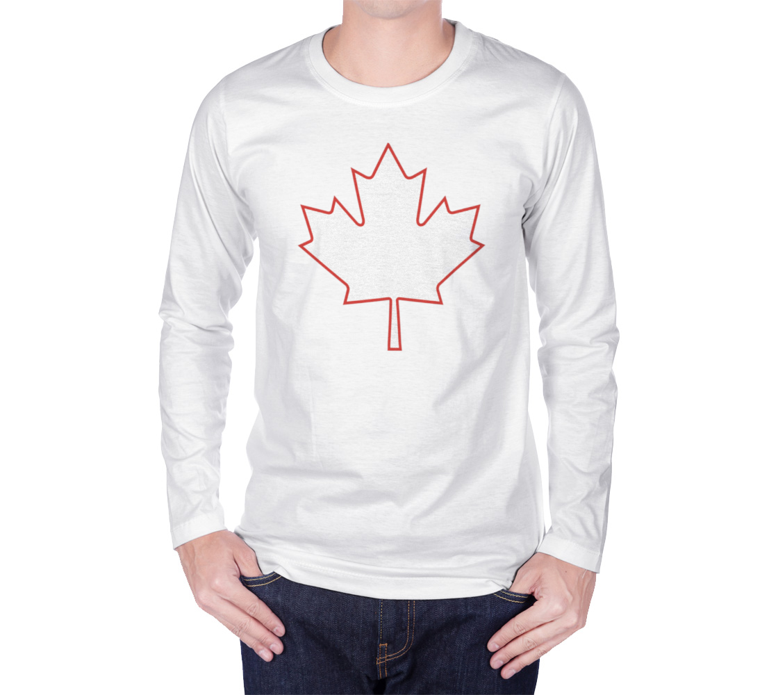 Aperçu de Barely There Large Maple Leaf Long Sleeeve T- Shirt
