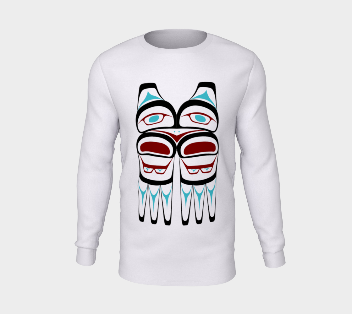 Tlingit Northwest Totem Art on White Long Sleeve T-Shirt preview #5