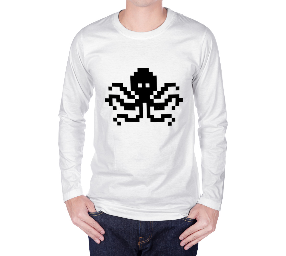 Aperçu de Pixel Octopus - Black on White