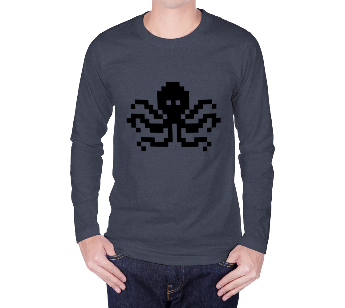 Aperçu de Pixel Octopus - Black on Blue