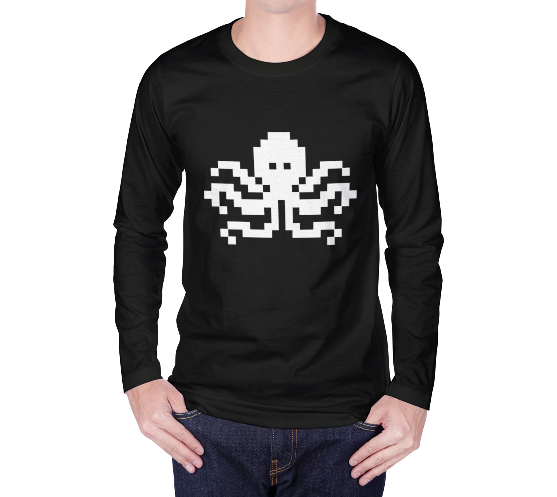 Aperçu de Pixel Octopus - White on Black