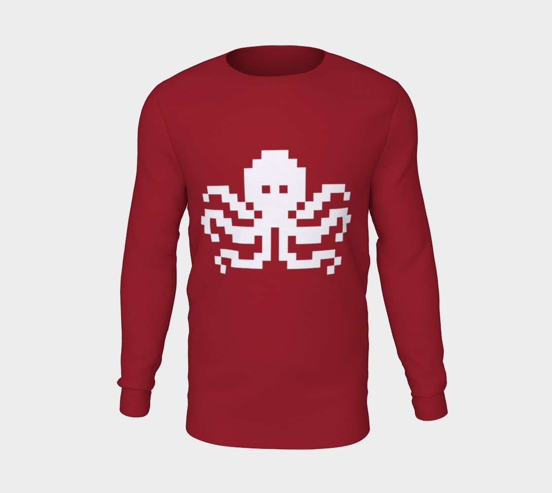 Aperçu de Pixel Octopus - White on Red #5