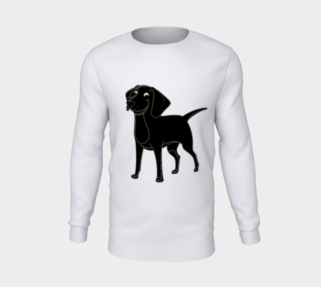 Labrador Retriever black cartoon long sleeve t-shirt preview #5