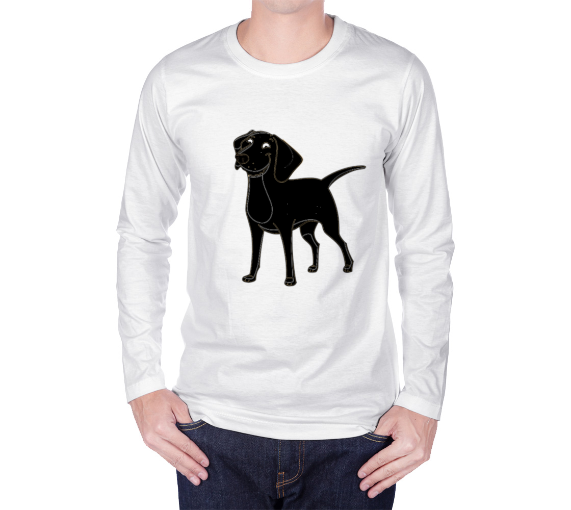 Labrador Retriever black cartoon long sleeve t-shirt preview #1
