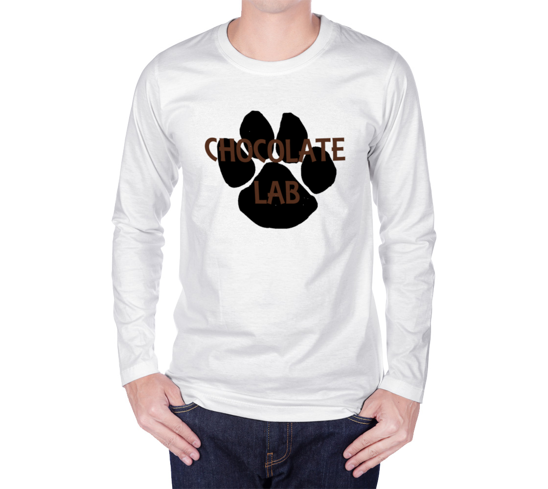Labrador Retriever chocolate name paw long sleeve t-shirt preview #1