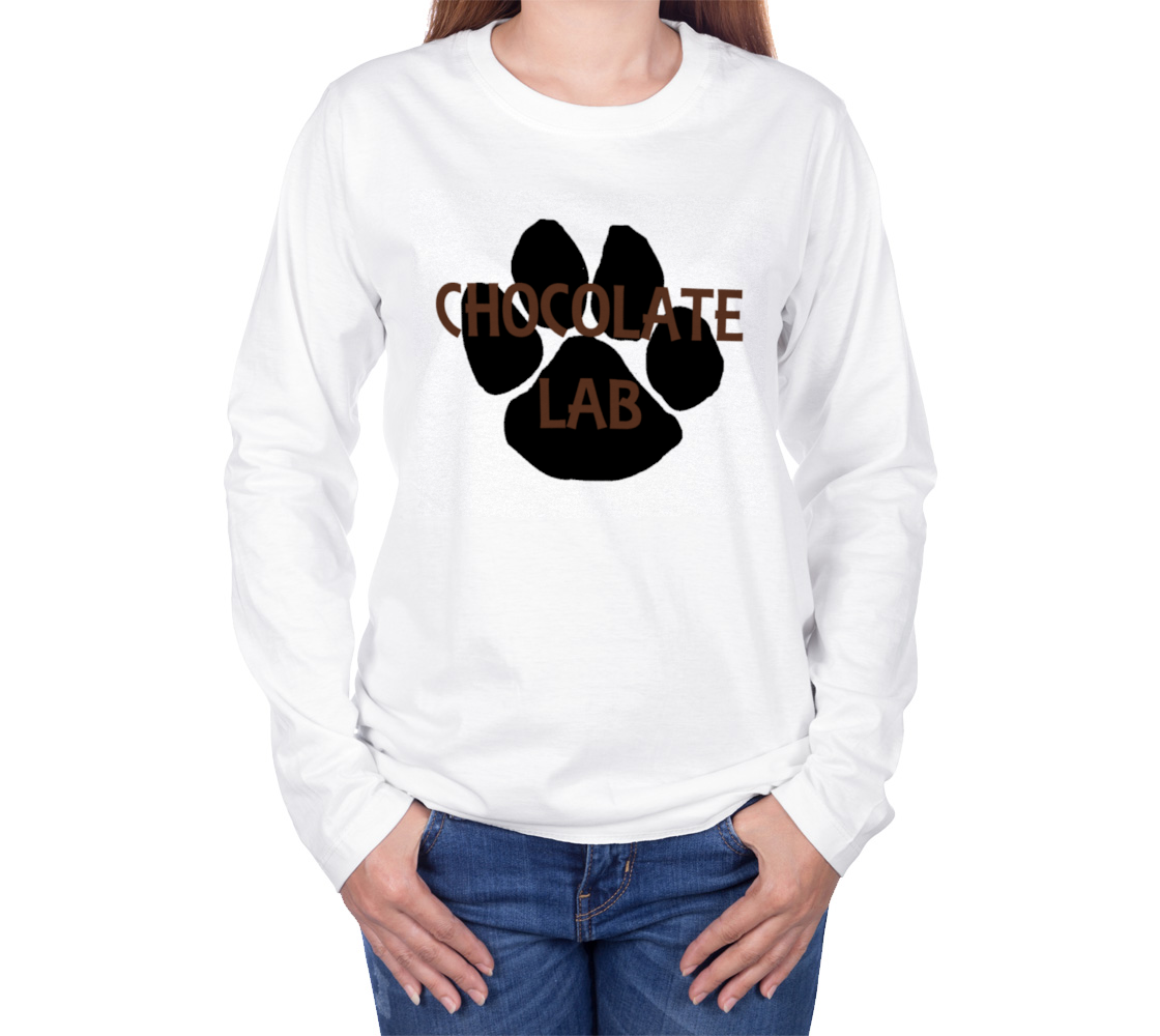 Labrador Retriever chocolate name paw long sleeve t-shirt preview #3