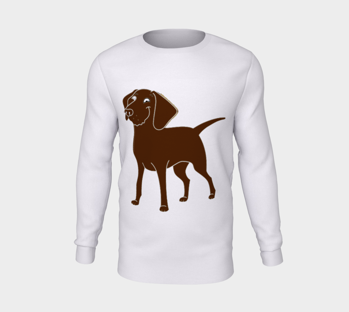 Labrador Retriever chocolate cartoon long sleeve t-shirt preview #5