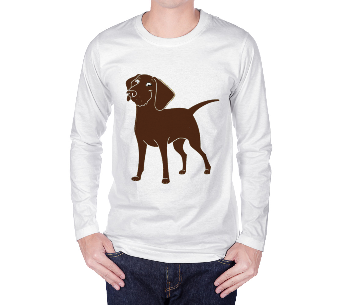 Labrador Retriever chocolate cartoon long sleeve t-shirt preview #1
