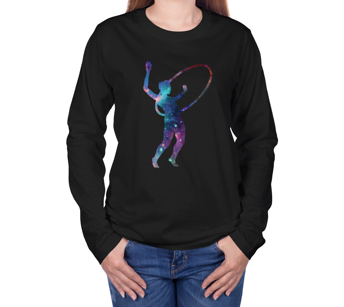 Hula Hoop Galaxy Flow Art Long Sleeve Teeshirt preview #3