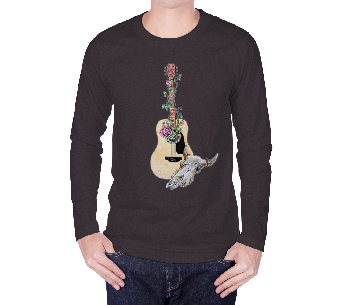 Western Guitar Climbing Roses and Steer Skull preview