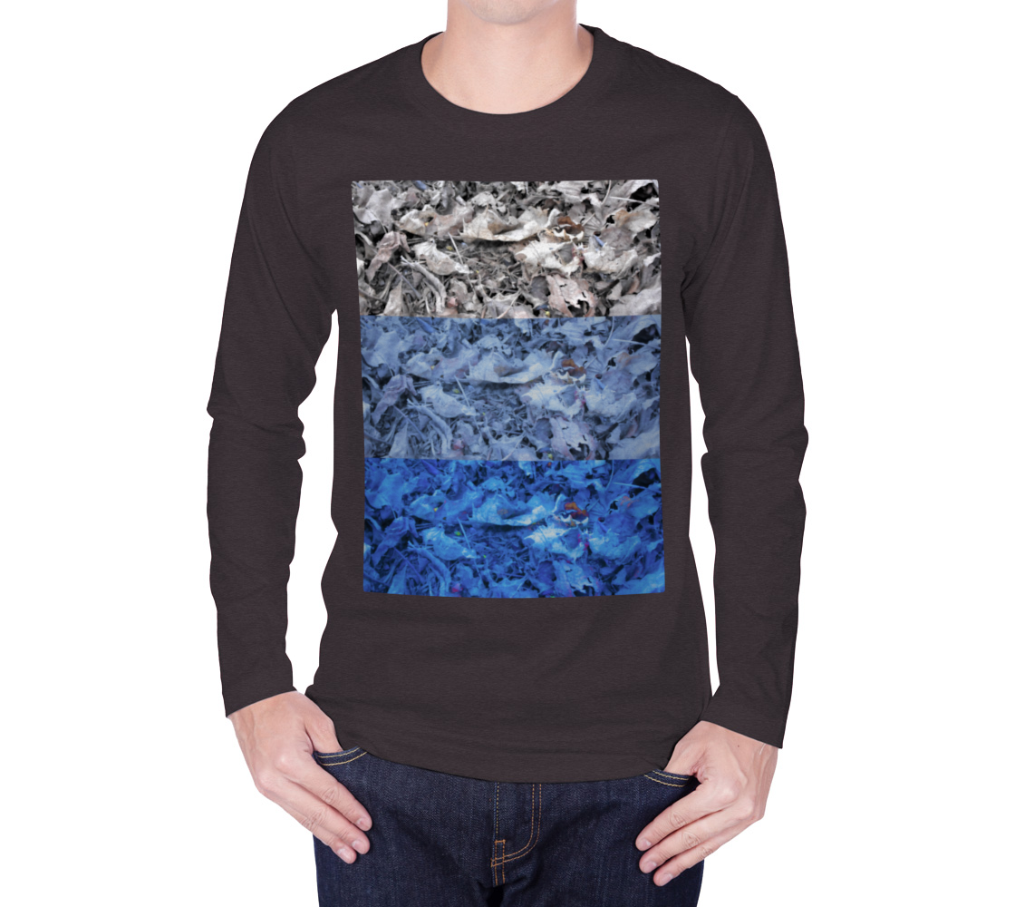 DTG Long Sleeve T-Shirt Dried Leaves Blues And Grey Tint Ombre preview