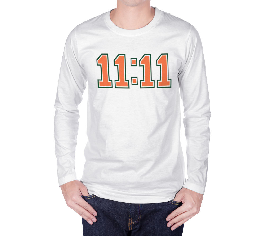 11 11 long sleeve t-synchronicity-numerology-alignment-1111 orange green preview