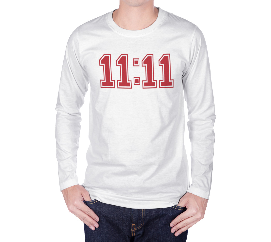 11 11 long sleeve t-synchronicity-numerology-alignment-1111 white red preview