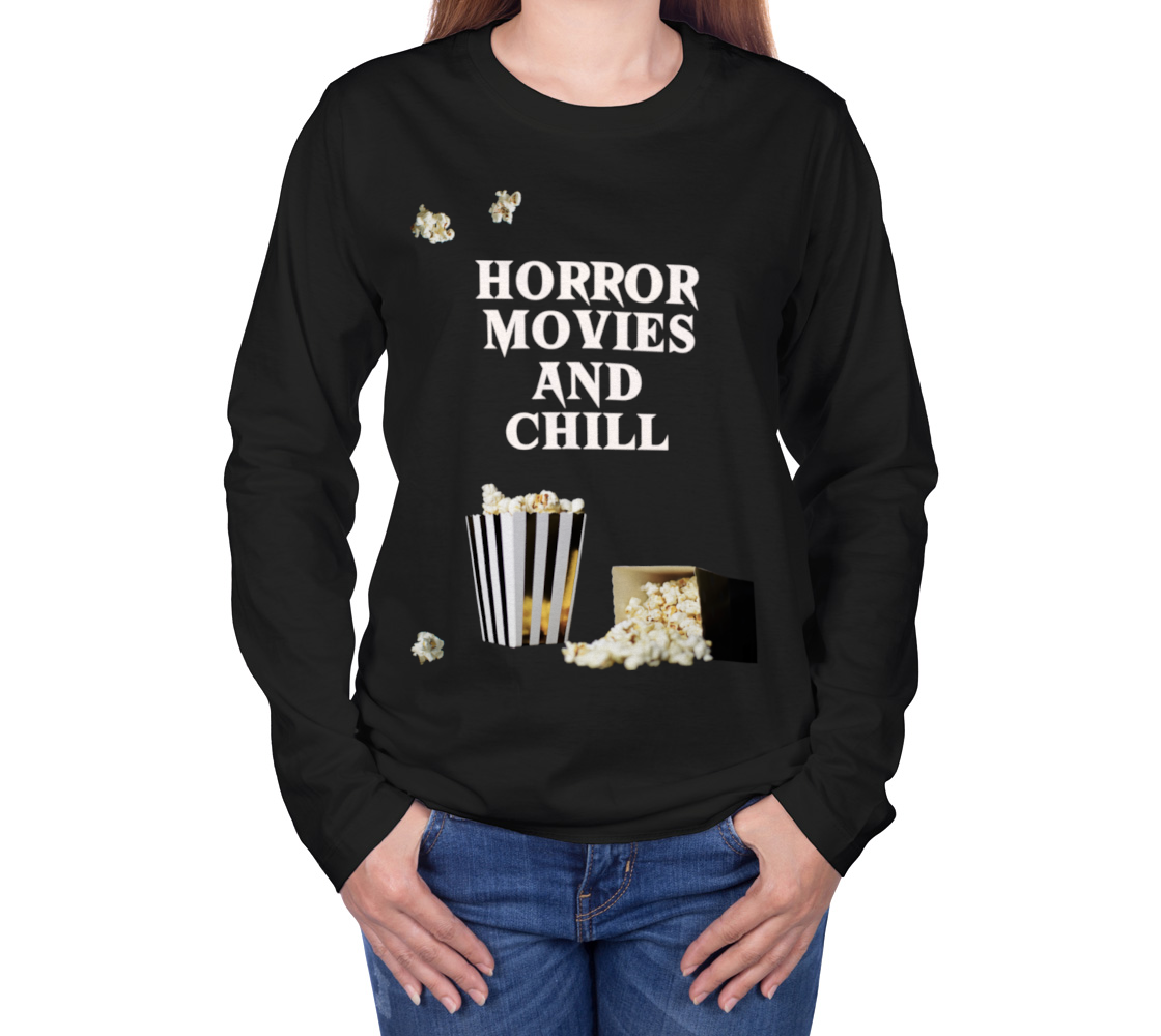 Horror Movies and Chill | Long Sleeve T-Shirt preview #3