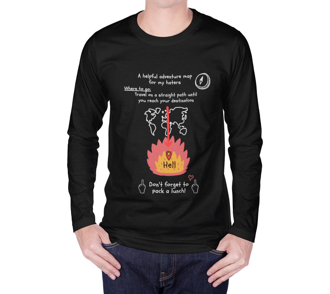 Go to Hell: A Helpful Adventure Map for My Haters | Long Sleeve Cotton T-Shirt | Edgy goth   preview