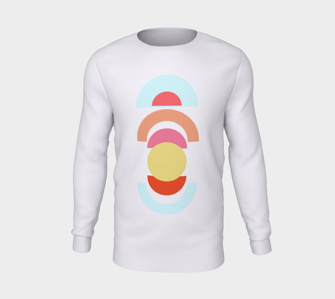 Mid Century Shapes long sleeve tee White preview #5