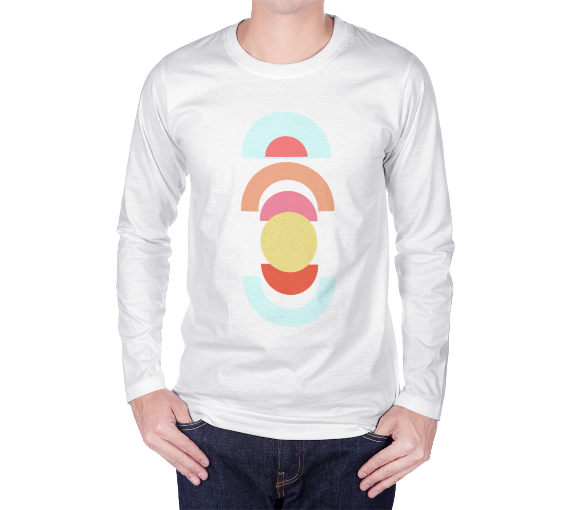 Mid Century Shapes long sleeve tee White preview #1