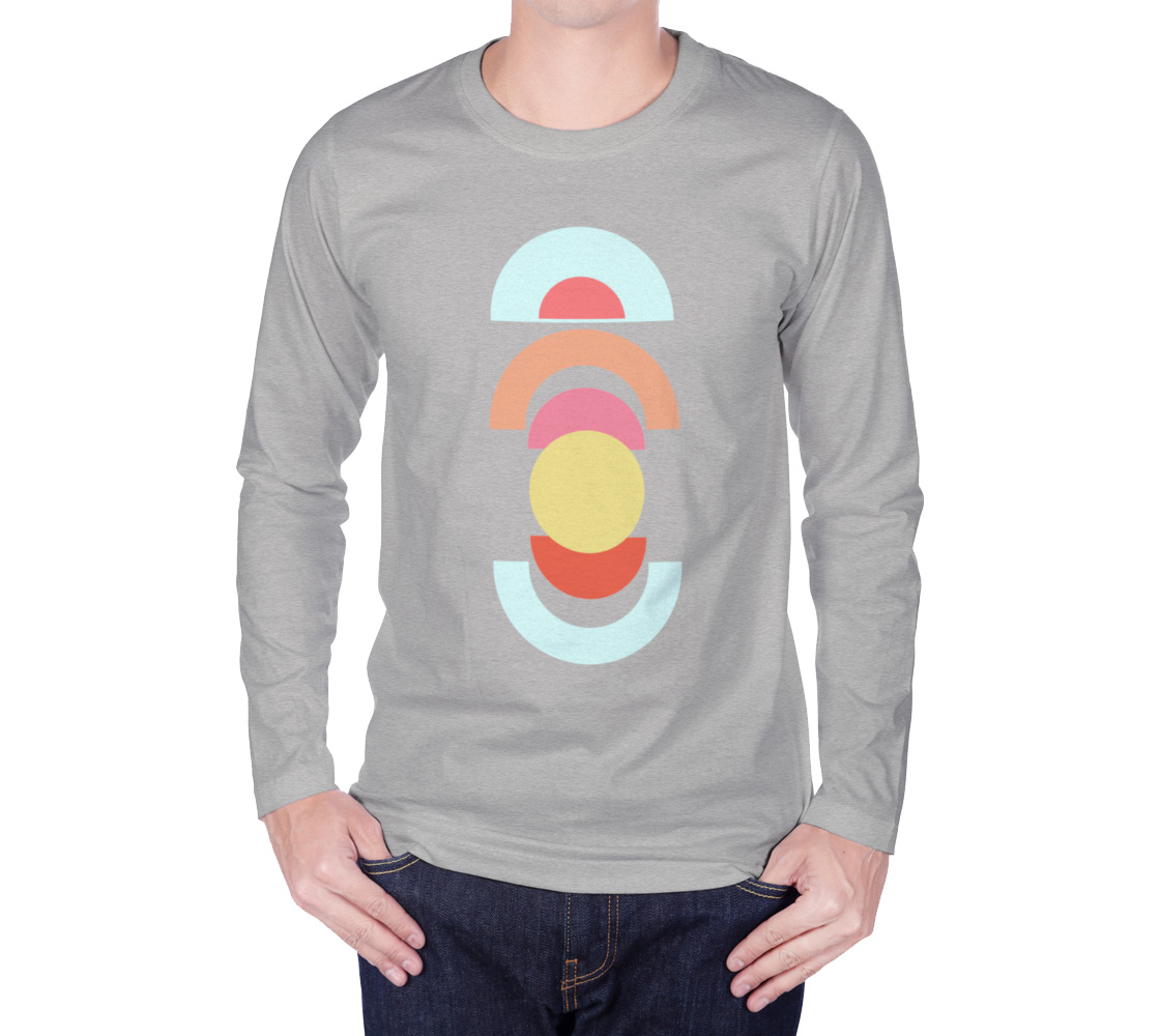 Mid Century Shapes long sleeve tee Gray preview
