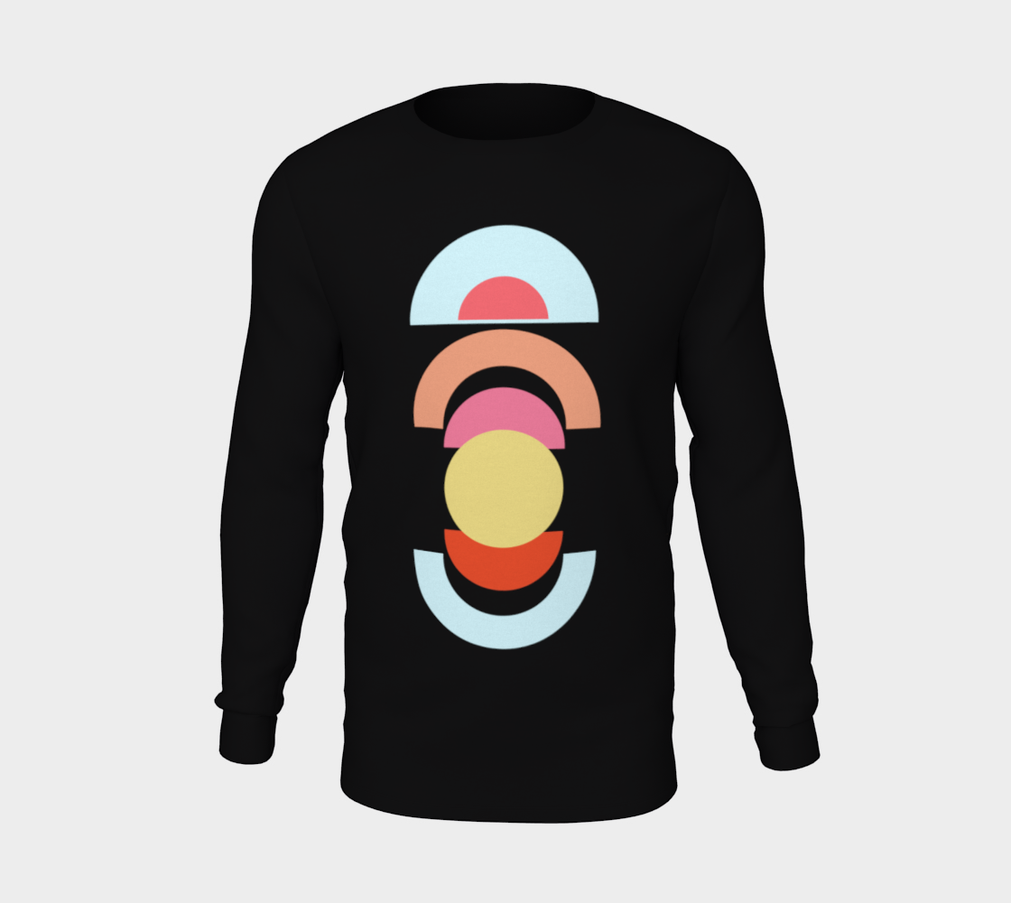 Mid Century Shapes long sleeve tee Black preview #5
