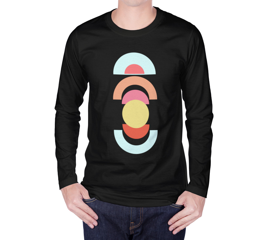 Mid Century Shapes long sleeve tee Black preview