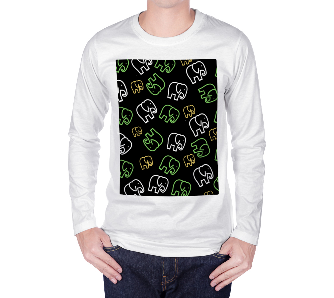 Animal Neon Elephant Long Sleeve T-Shirt preview